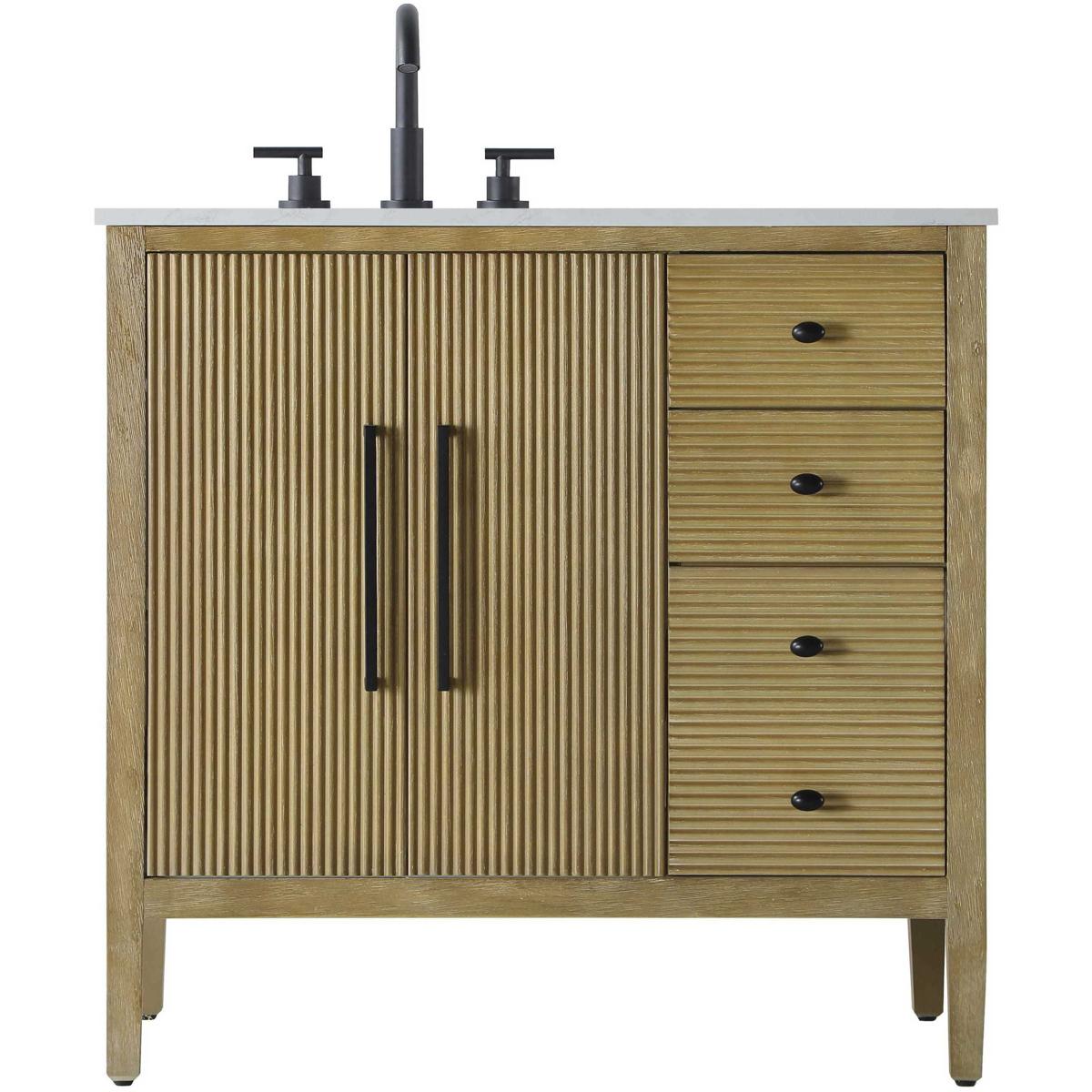 Elegant Lighting VF29636LO Blakely 36 X 34 inch Linen Oak Bathroom Vanity Cabinet