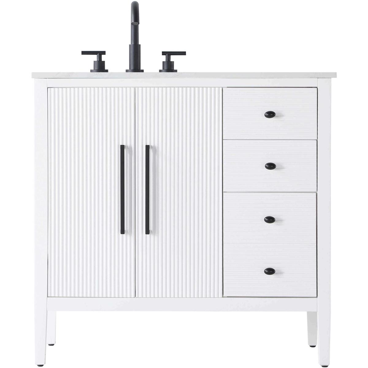 Elegant Lighting VF29636WH Blakely 36 X 34 inch White Bathroom Vanity Cabinet