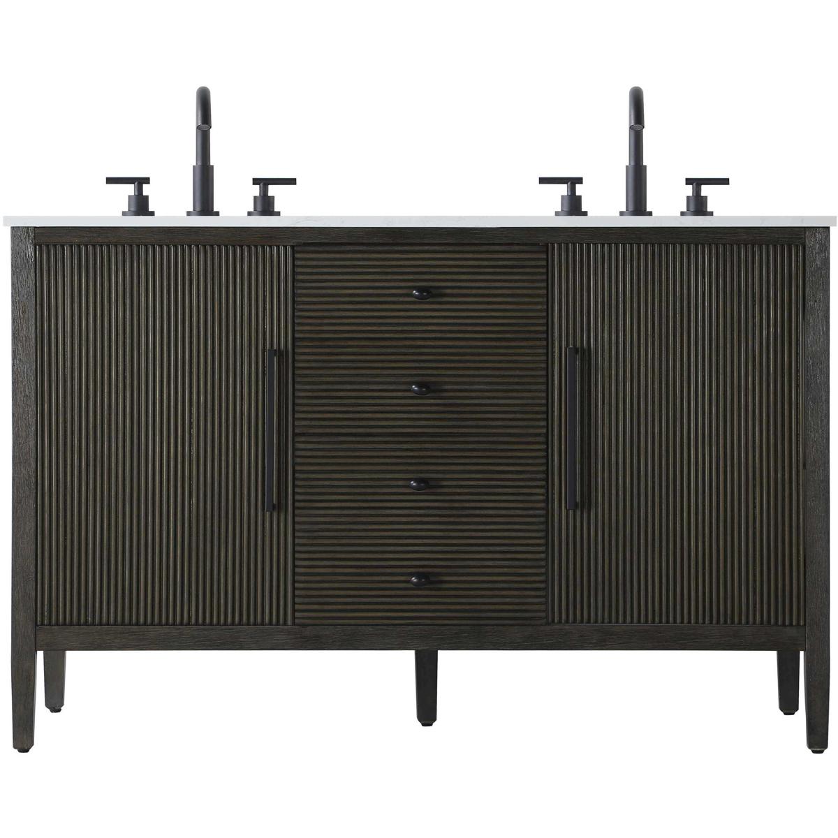 Elegant Lighting VF29654DCO Blakely 54 X 34 inch Chocolate Oak Bathroom Vanity Cabinet
