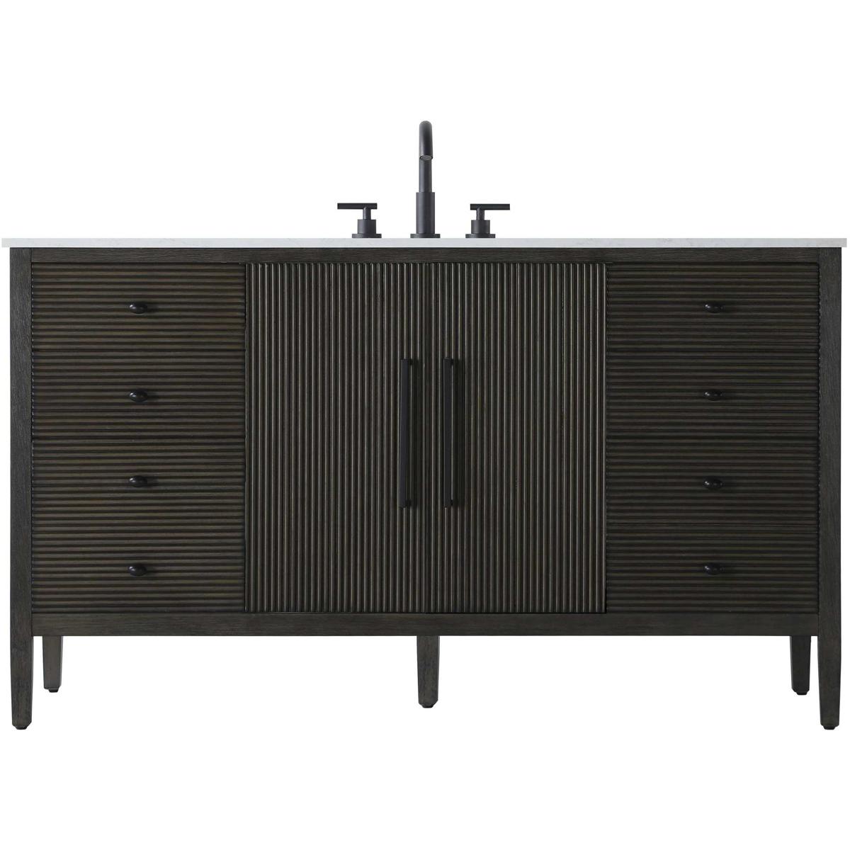 Elegant Lighting VF29660CO Blakely 60 X 34 inch Chocolate Oak Bathroom Vanity Cabinet