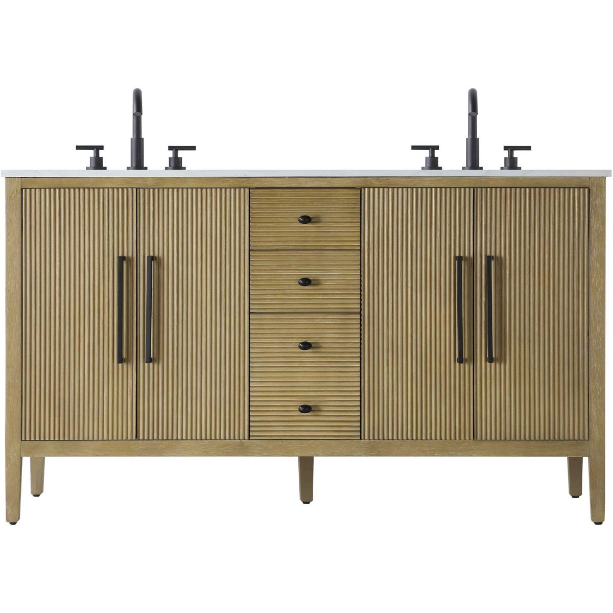 VF29660DLO 60 in. Blakely Free Standing Double Basin Vanity Set with Cabinet & Engineered Stone Vanity Top
