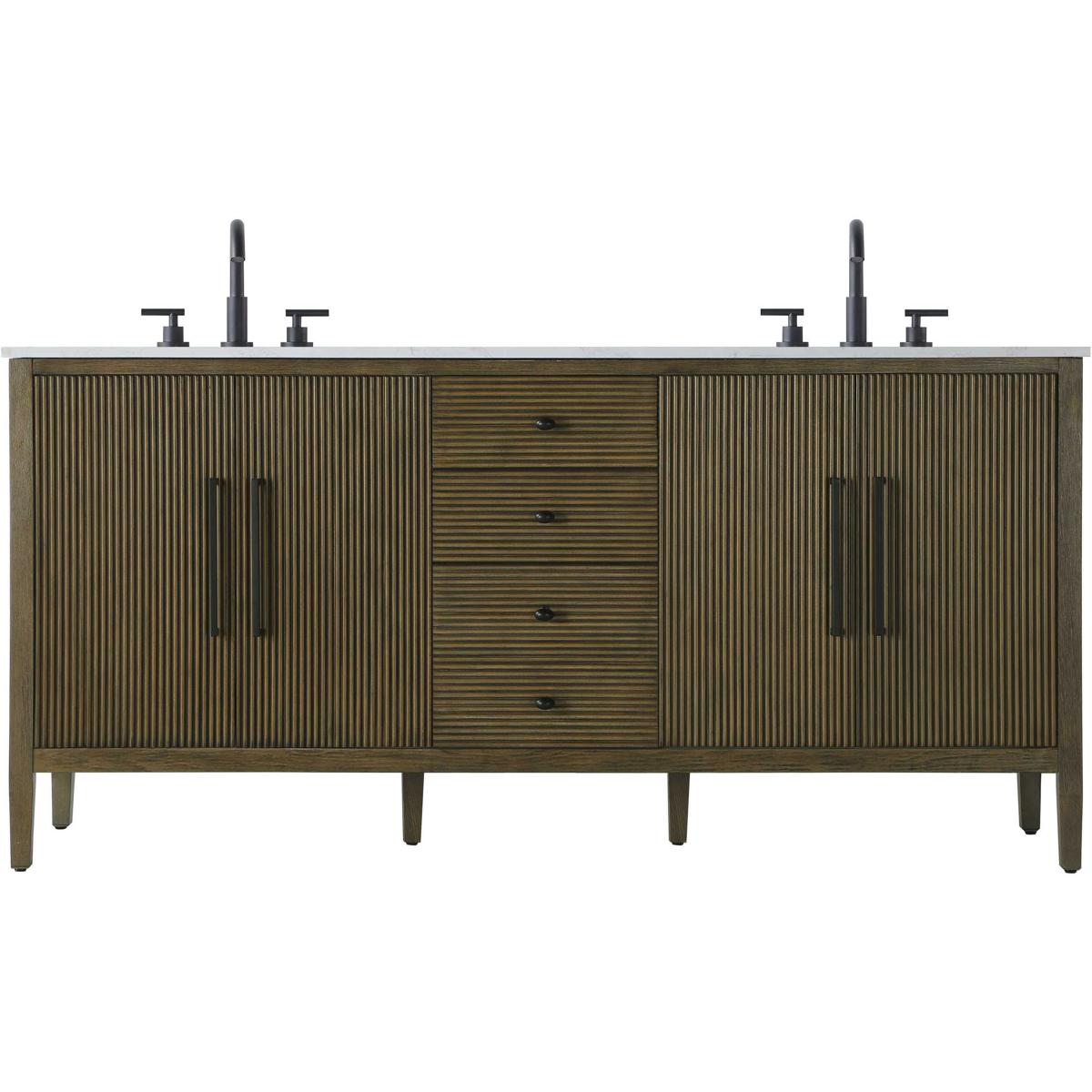 Elegant Lighting VF29672DHO Blakely 72 X 34 inch Hazel Oak Bathroom Vanity Cabinet