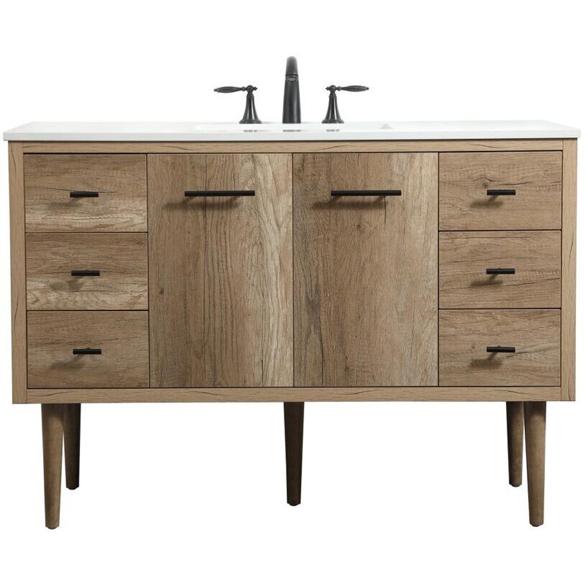Elegant Lighting VF48048NT Cyrus 48 X 22 X 33.5 inch Natural Oak Vanity Sink Set in Not Included