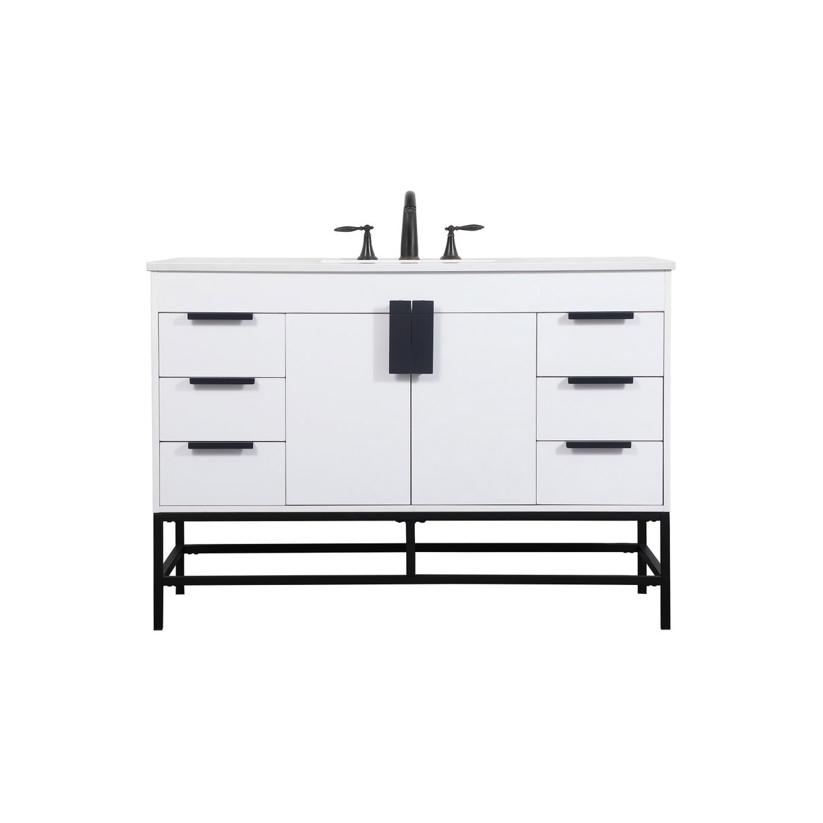 Elegant Lighting VF488W48MWH Eugene 48 X 22 X 33.5 inch White Vanity Sink Set in Not Included