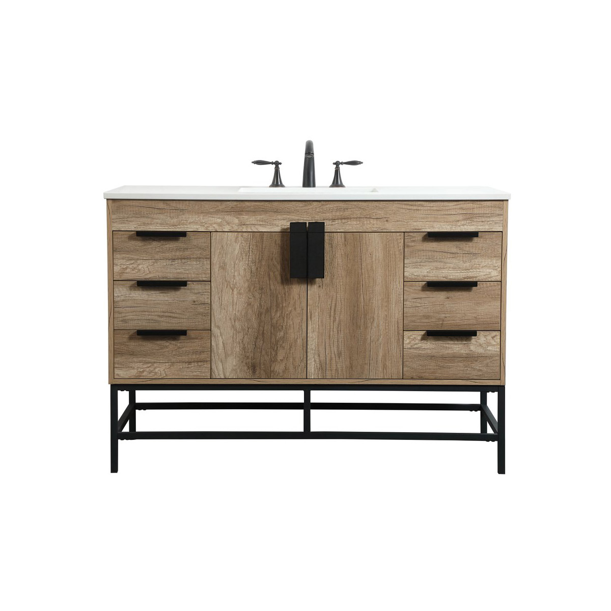 Elegant Lighting VF488W48NT Eugene 48 X 22 X 33.5 inch Natural Oak Vanity Sink Set in Not Included