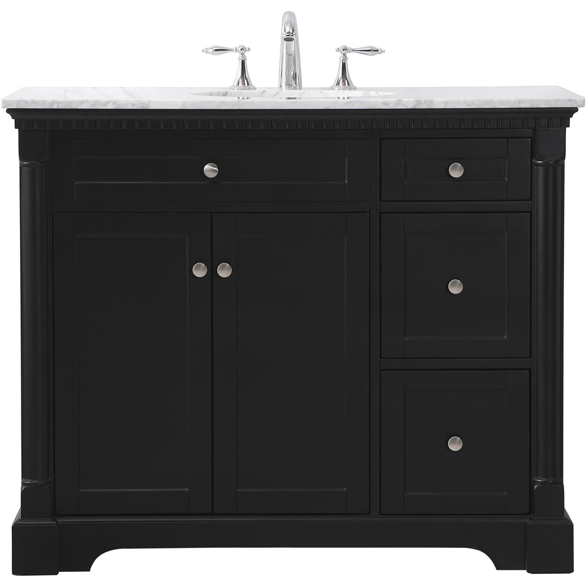 Elegant Lighting VF53042BK Clarence 42 X 21.5 X 35 inch Black Vanity Sink Set