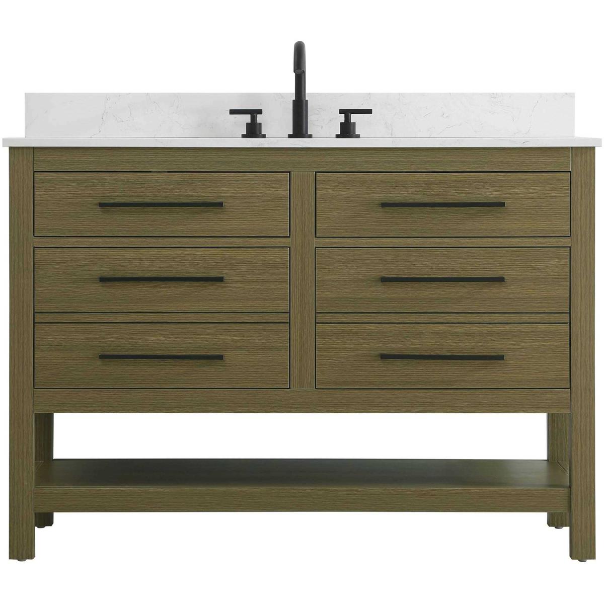 Elegant Lighting VF60548MCB-BS Karson 48 X 34 inch Chestnut Brown Bathroom Vanity Cabinet in Included