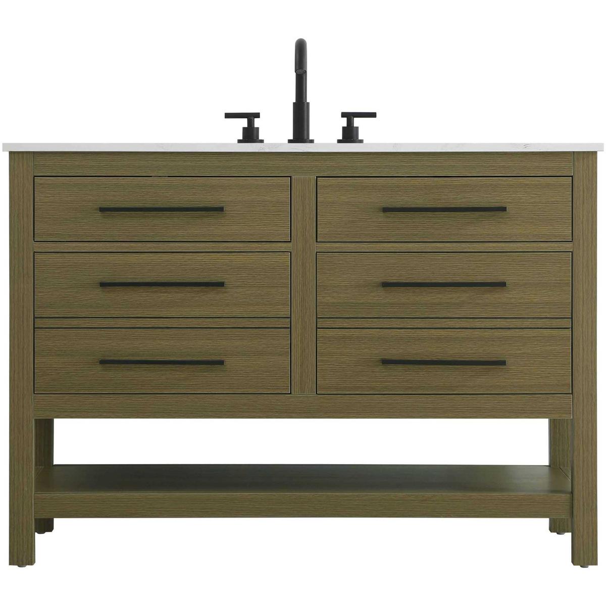 Elegant Lighting VF60548MCB Karson 48 X 34 inch Chestnut Brown Bathroom Vanity Cabinet in Not Included