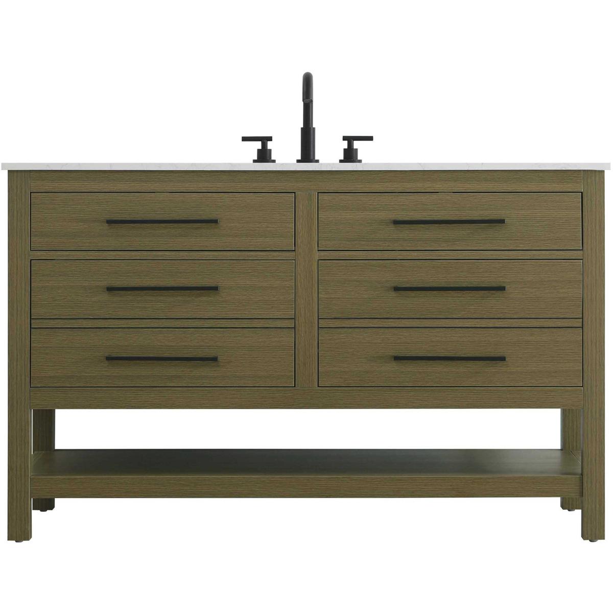 Elegant Lighting VF60554MCB Karson 54 X 34 inch Chestnut Brown Bathroom Vanity Cabinet in 1