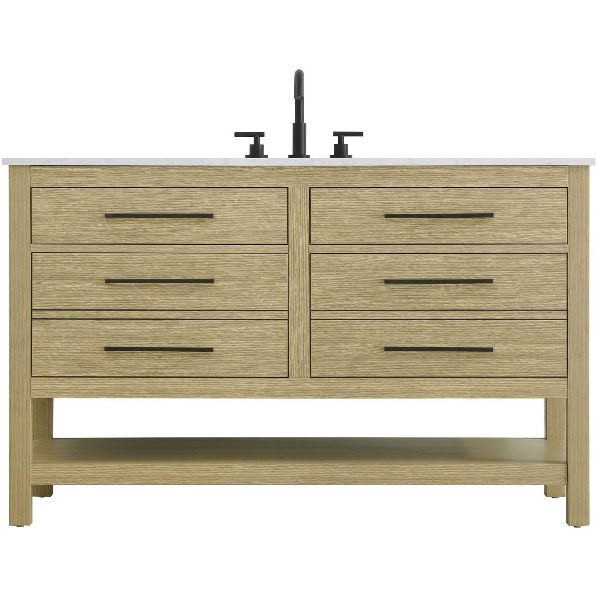 Elegant Lighting VF60554MHB Karson 54 X 34 inch Honey Brown Bathroom Vanity Cabinet in 1