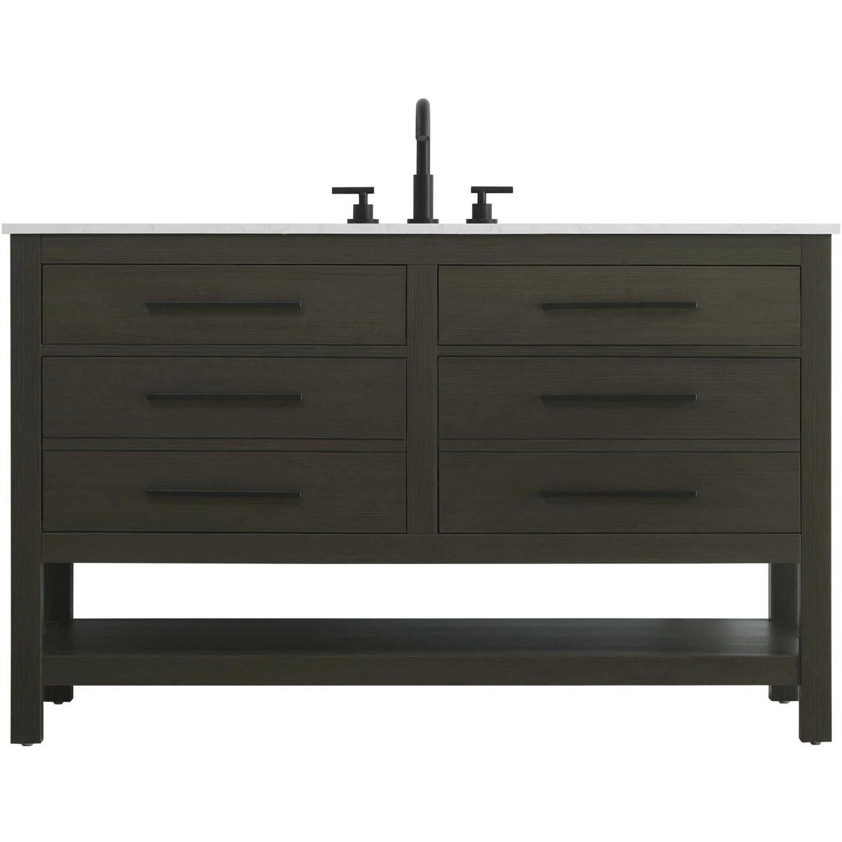 Elegant Lighting VF60554MMB Karson 54 X 34 inch Mocha Brown Bathroom Vanity Cabinet in 1