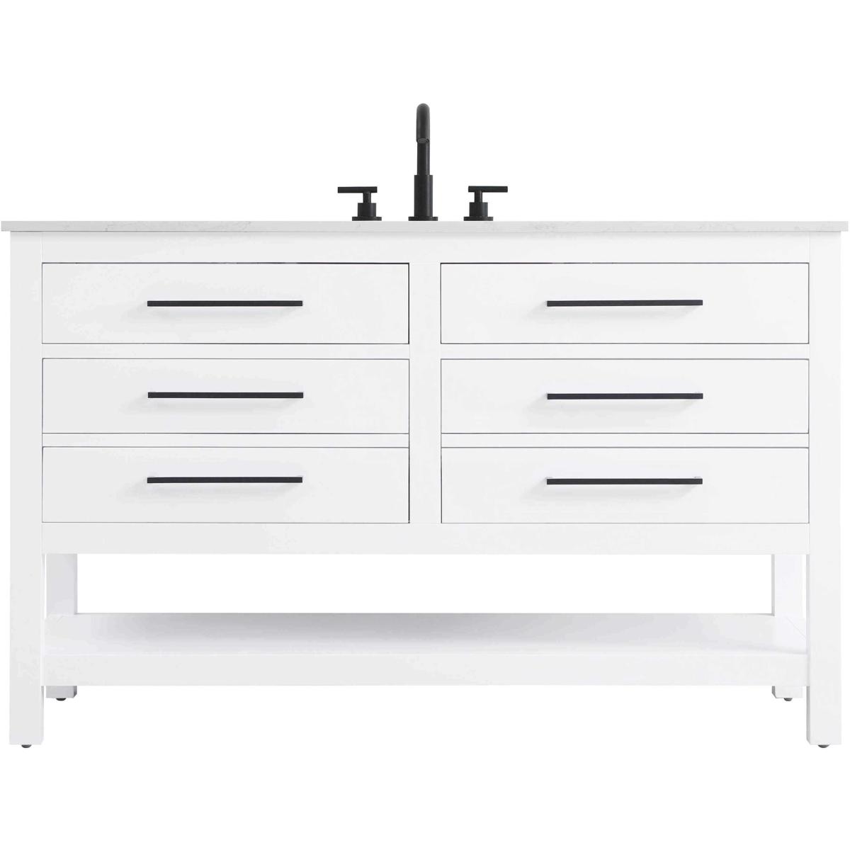 Elegant Lighting VF60554WH Karson 54 X 34 inch White Bathroom Vanity Cabinet in 1