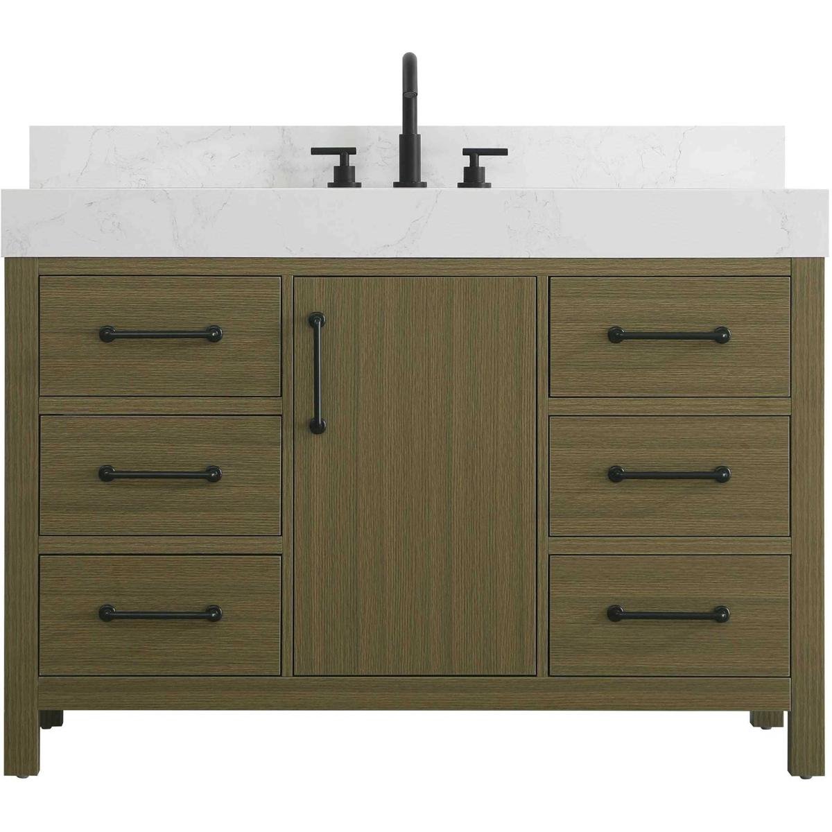 Elegant Lighting VF60648MCB-BS Nathan 48 X 34 inch Chestnut Brown Bathroom Vanity Cabinet in Included