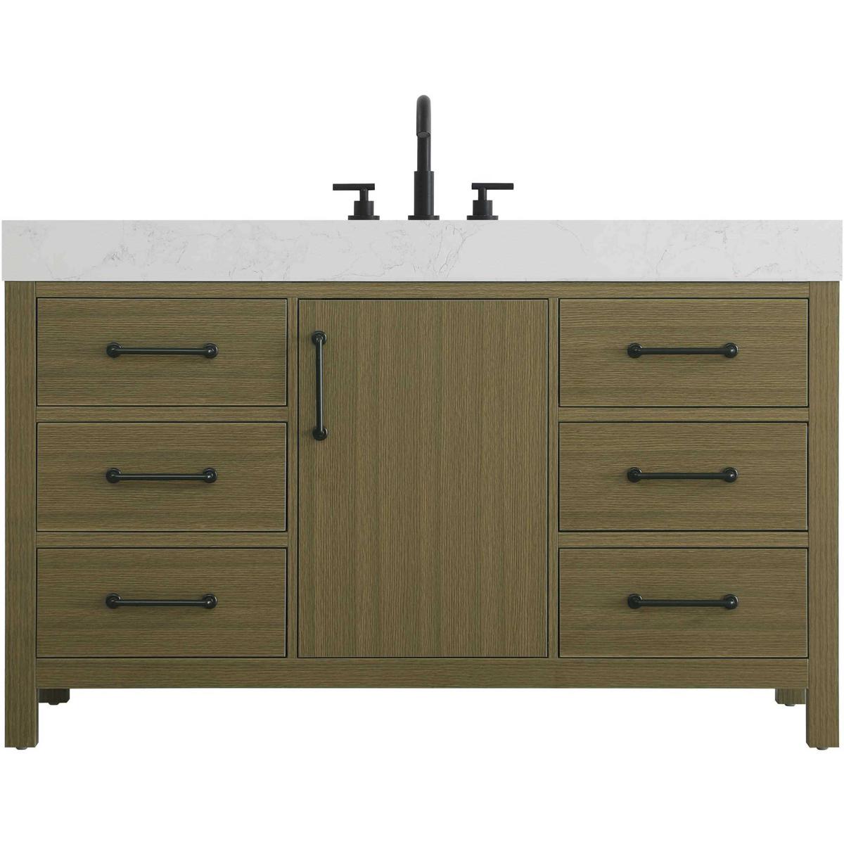 Elegant Lighting VF60654MCB Nathan 54 X 34 inch Chestnut Brown Bathroom Vanity Cabinet in 1
