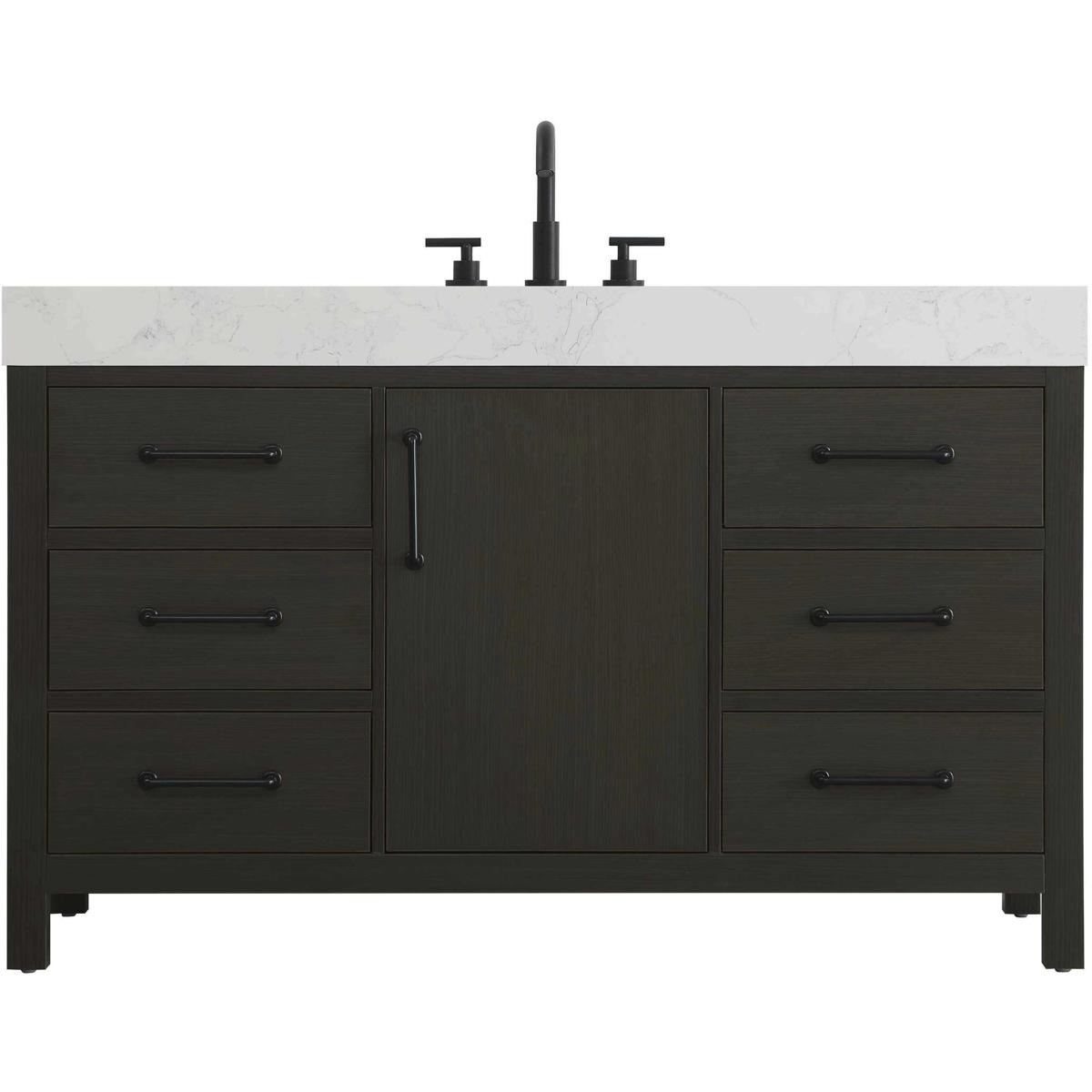 Elegant Lighting VF60654MMB Nathan 54 X 34 inch Mocha Brown Bathroom Vanity Cabinet in 1