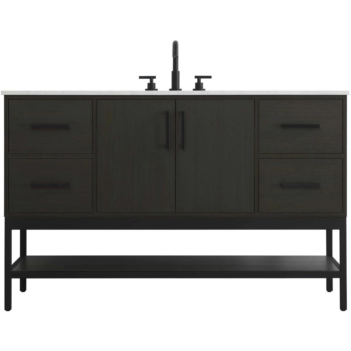 Elegant Lighting VF60754MMB Lennox 54 X 34 inch Mocha Brown Bathroom Vanity Cabinet