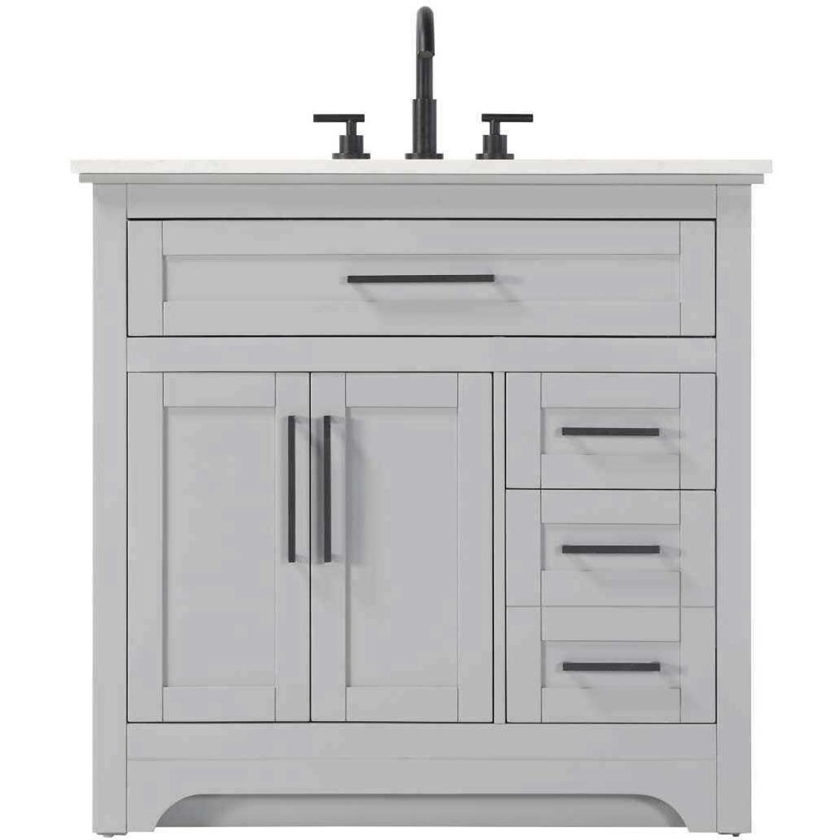 Elegant Lighting VF85036GR Remington 36 X 35 inch Grey Bathroom Vanity Cabinet