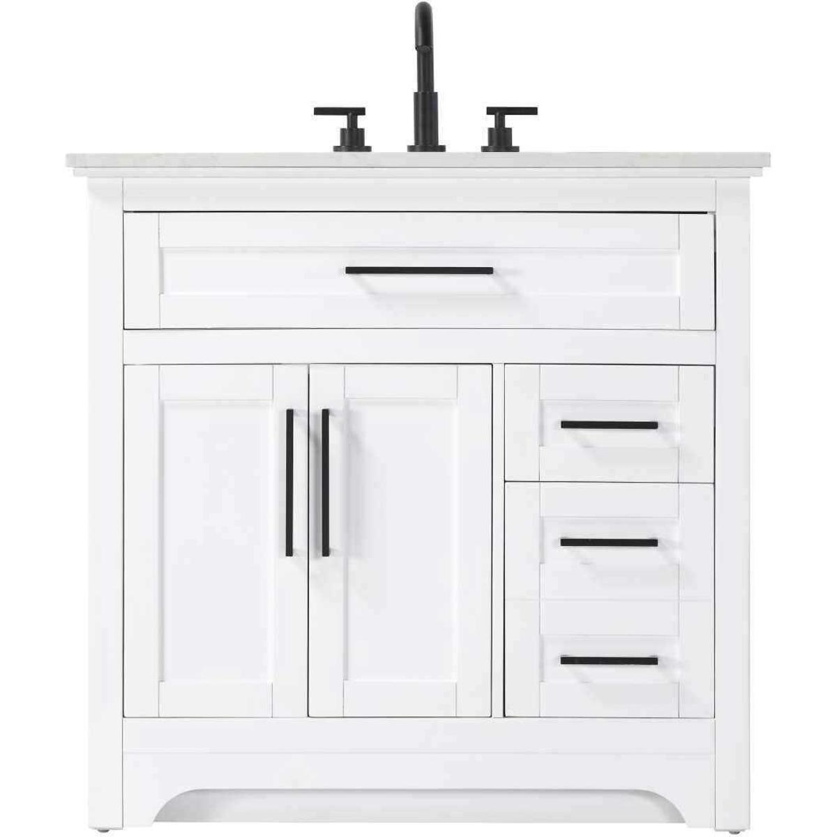 Elegant Lighting VF85036WH Remington 36 X 35 inch White Bathroom Vanity Cabinet