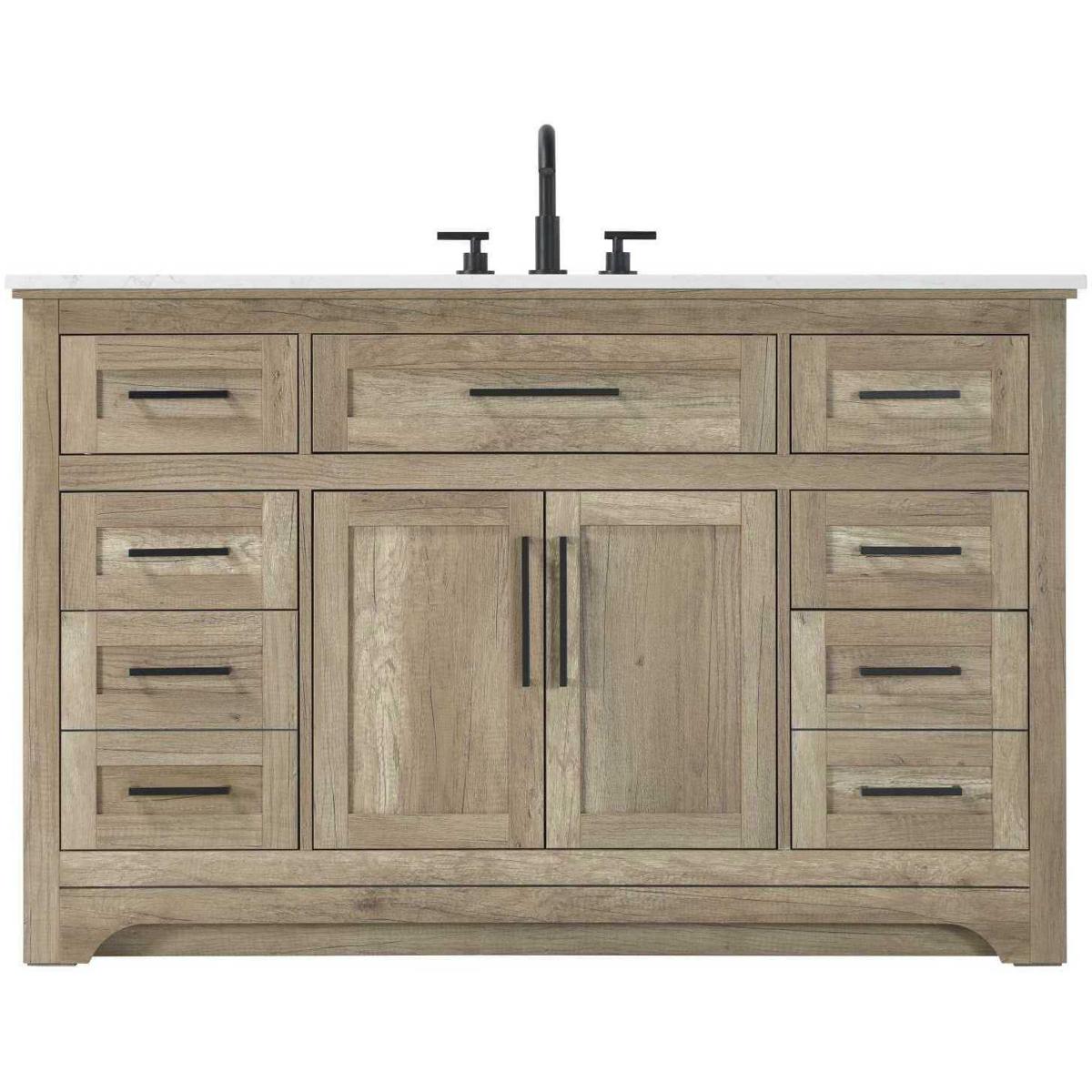 Elegant Lighting VF85054NT Remington 54 X 35 inch Natural Oak Bathroom Vanity Cabinet in 1