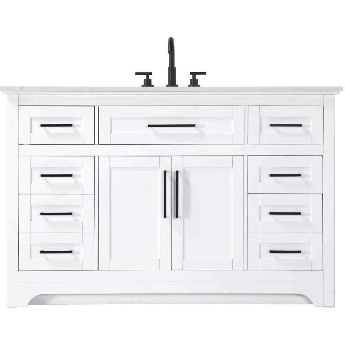 Elegant Lighting VF85054WH Remington 54 X 35 inch White Bathroom Vanity Cabinet in 1
