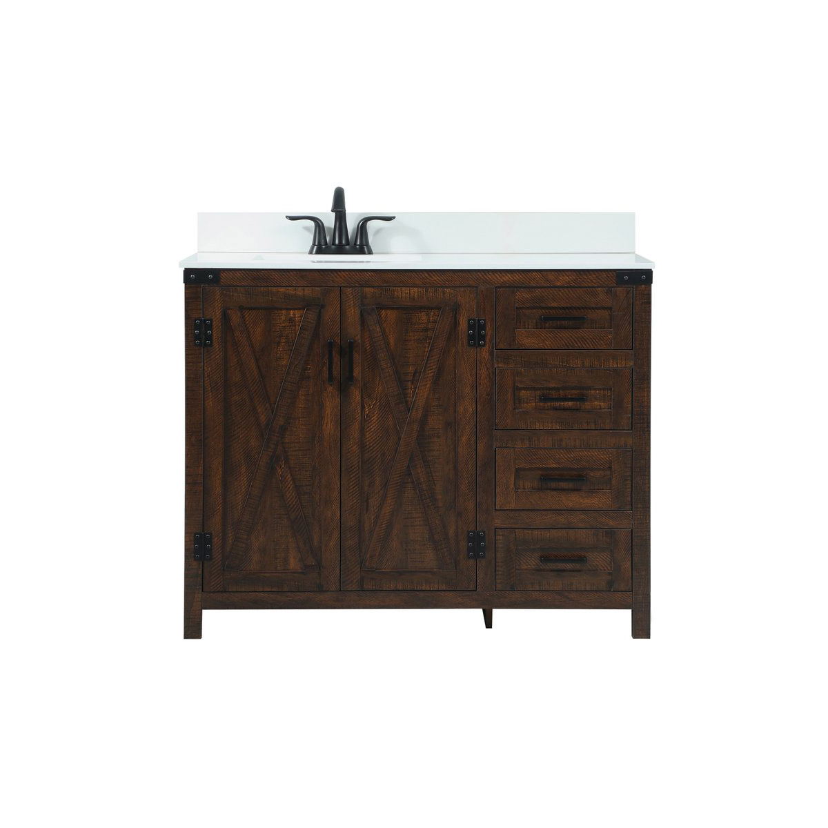 Elegant Lighting VF90242EX-BS Grant 42 X 19 X 34 inch Expresso Vanity Sink Set in Included