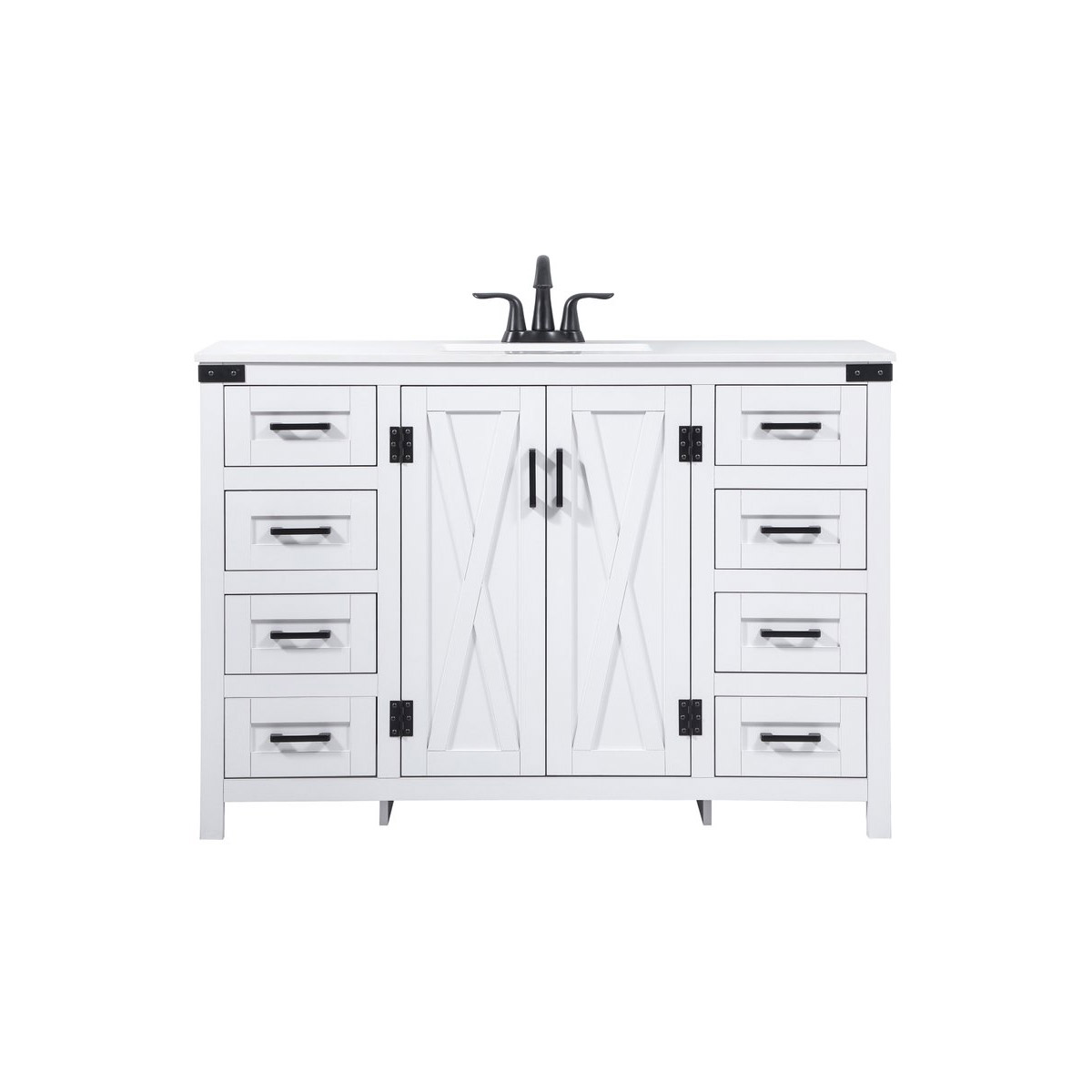 Elegant Lighting VF90248WH Grant 48 X 19 X 34 inch White Vanity Sink Set in Not Included