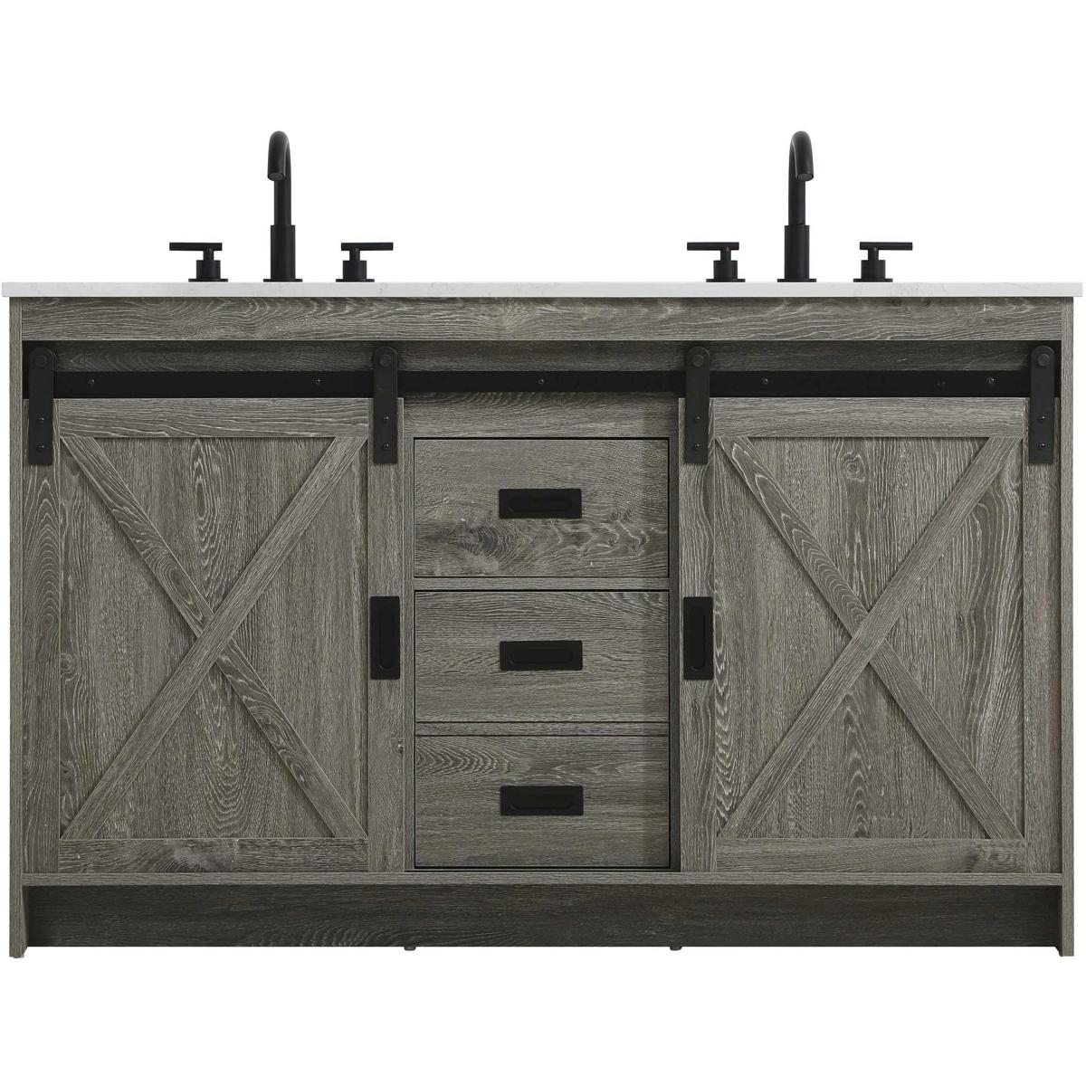 Elegant Lighting VF90554DRG Austin 54 X 34 inch Rustic Grey Bathroom Vanity Cabinet