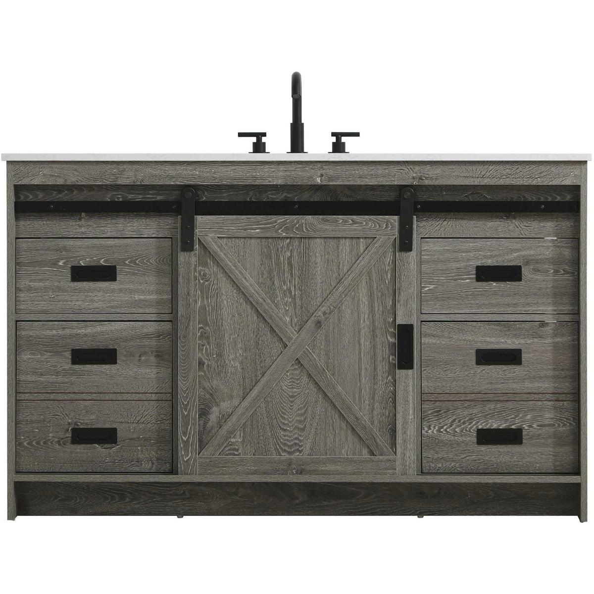 Elegant Lighting VF90554RG Austin 54 X 34 inch Rustic Grey Bathroom Vanity Cabinet