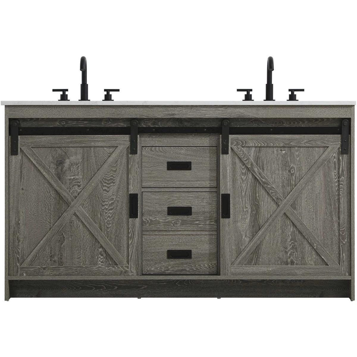 Elegant Lighting VF90560DRG Austin 60 X 34 inch Rustic Grey Bathroom Vanity Cabinet