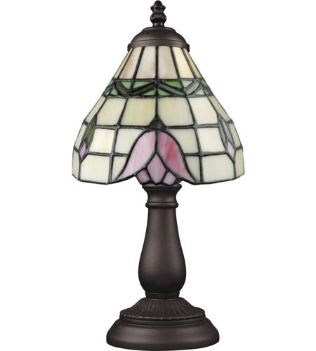ELK 080-TB-09 Mix-N-Match 13 inch 25 watt Tiffany Bronze Table Lamp Portable Light in Tiffany 09 Glass
