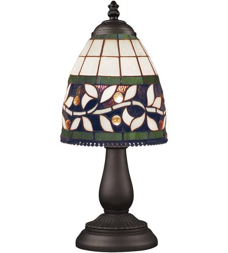 ELK 080-TB-13 Mix-N-Match 13 inch 25 watt Tiffany Bronze Table Lamp Portable Light in Tiffany 13 Glass
