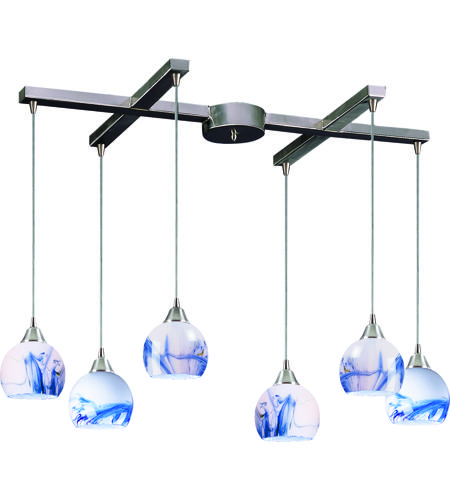 Mela 6 Light Pendants in Satin Nickel 101 6MT