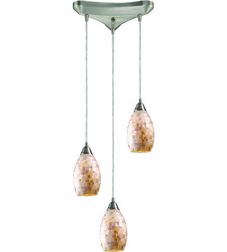 Capri 3 Light Pendants in Satin Nickel 10141/3