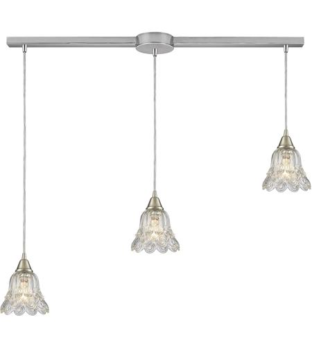 ELK 10680/3L Walton 3 Light 38 inch Satin Nickel Mini Pendant Ceiling Light in Linear with Recessed Adapter, Linear
