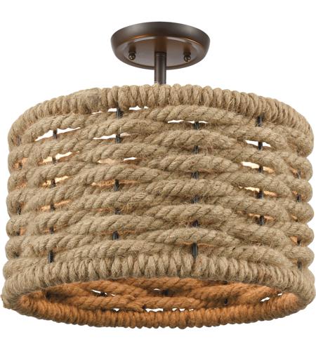 With Rope Semi Flush Mount Ceiling Light, Oil Rubbed Bronze 2 Light Semi Flush Mount Ceiling
