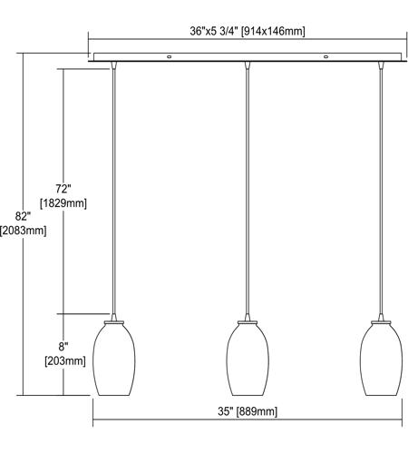ELK 10930/3LP Villiska 3 Light 36 inch Satin Nickel Mini Pendant Ceiling Light in Linear, Linear 10930_3lp_dwg.jpg