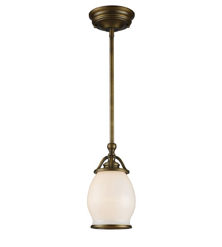 ELK 11045/1 Williamsport 1 Light 5 inch Vintage Brass Patina Pendant Ceiling Light
