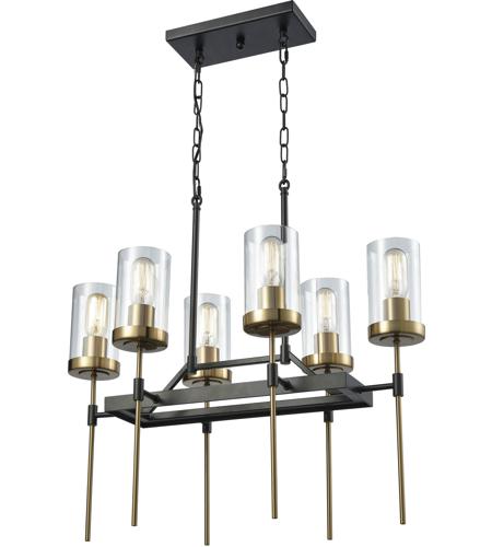 ELK 14551/6 North Haven 6 Light 27 inch Oil Rubbed Bronze with Satin Brass Chandelier Ceiling Light photo