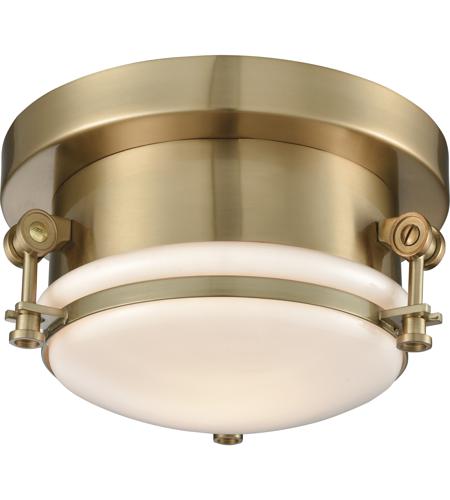 Riley 1 Light 10 Inch Satin Brass Flush Mount Ceiling Light