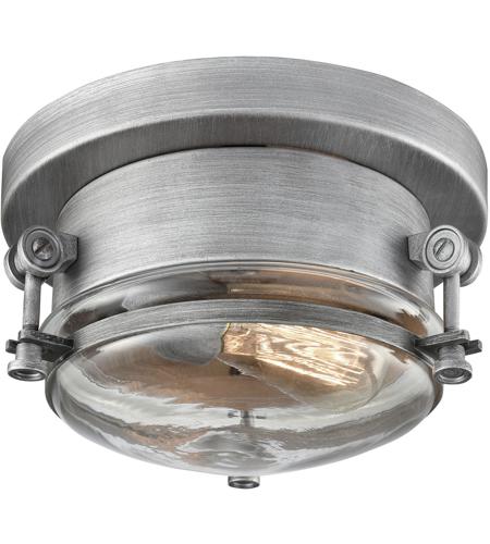 Riley 1 Light 10 Inch Weathered Zinc Flush Mount Ceiling Light