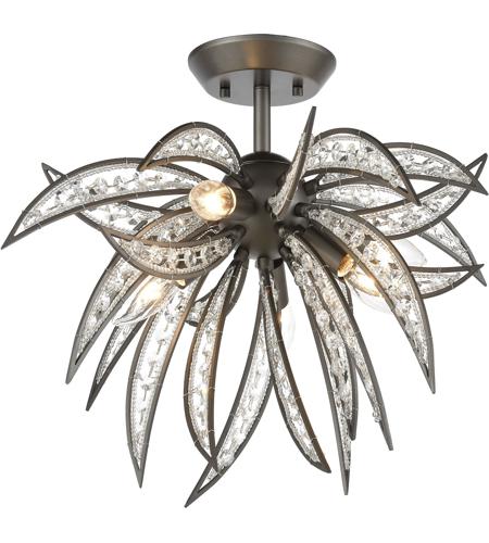 Naples 5 Light 21 Inch Dark Graphite Semi Flush Mount Ceiling Light