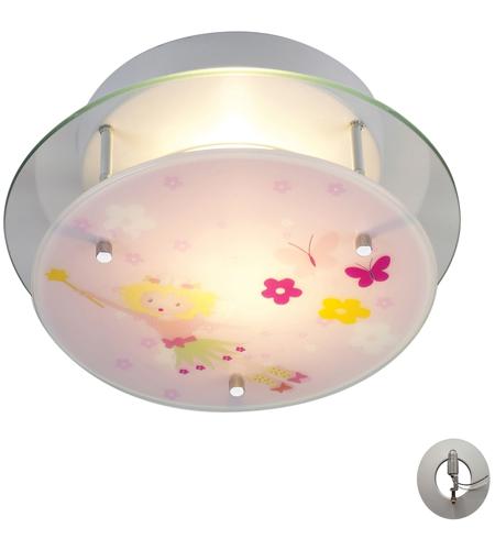 ELK 21008/2-LA Novelty 2 Light 13 inch Satin Nickel Semi Flush Mount Ceiling Light in Recessed Adapter Kit, Magic Wand and Floral Motif