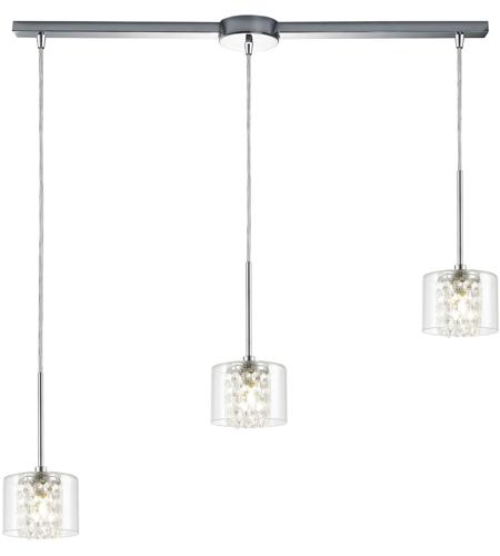 ELK 32302/3L Springvale 3 Light 36 inch Polished Chrome Pendant Ceiling Light in Linear with Recessed Adapter photo