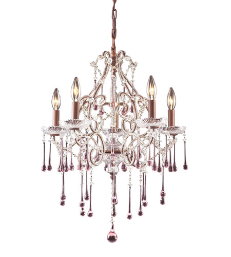 Opulence 5 Light Chandeliers in Rust 4012/5RS