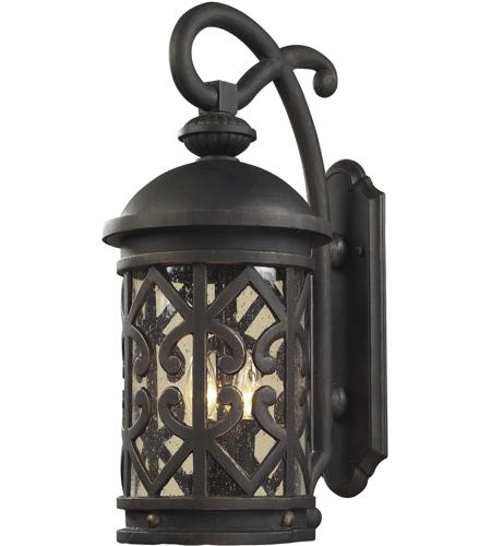 ELK 42061/2 Tuscany Coast 2 Light 18 inch Weathered Charcoal Outdoor Sconce