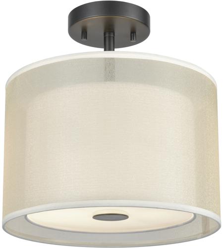 Ashland 2 Light 12 Inch Matte Black Semi Flush Mount Ceiling Light