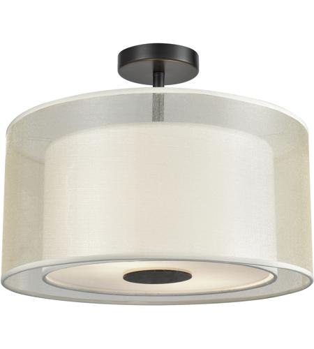 Ashland 2 Light 16 Inch Matte Black Semi Flush Mount Ceiling Light