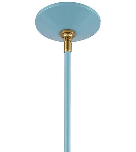 ELK 46523/1 Modley 1 Light 7 inch Pastel Blue with Brushed Brass Mini Pendant Ceiling Light 46523_1_alt4.jpg