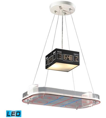 ELK 5138/2-LED Novelty LED 22 inch Silver with Multicolor Island Light Ceiling Light, Hockey Arena Motif