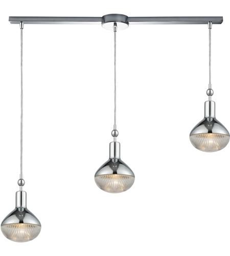 ELK 56623/3L Ravette 3 Light 38 inch Polished Chrome Mini Pendant Ceiling Light in Linear with Recessed Adapter, Linear